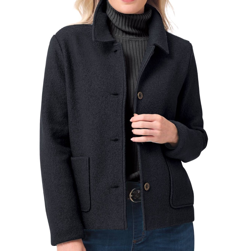 Northstyle women's Patch Pocket Boiled Wool Blazer black NWT sz 1X